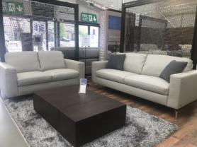 Managers Special Natuzzi Sollievo soft leather Grey 3 & 2 seater sofas